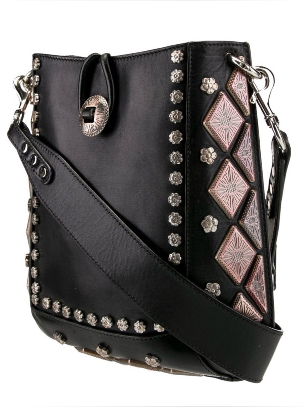 Isabel Marant Oskan Leather Studded Crossbody Bag